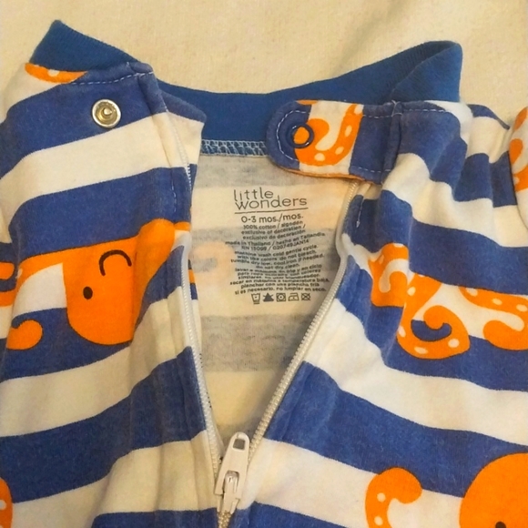 Octopus Footed Pajamas 0-3m - Picture 7 of 7